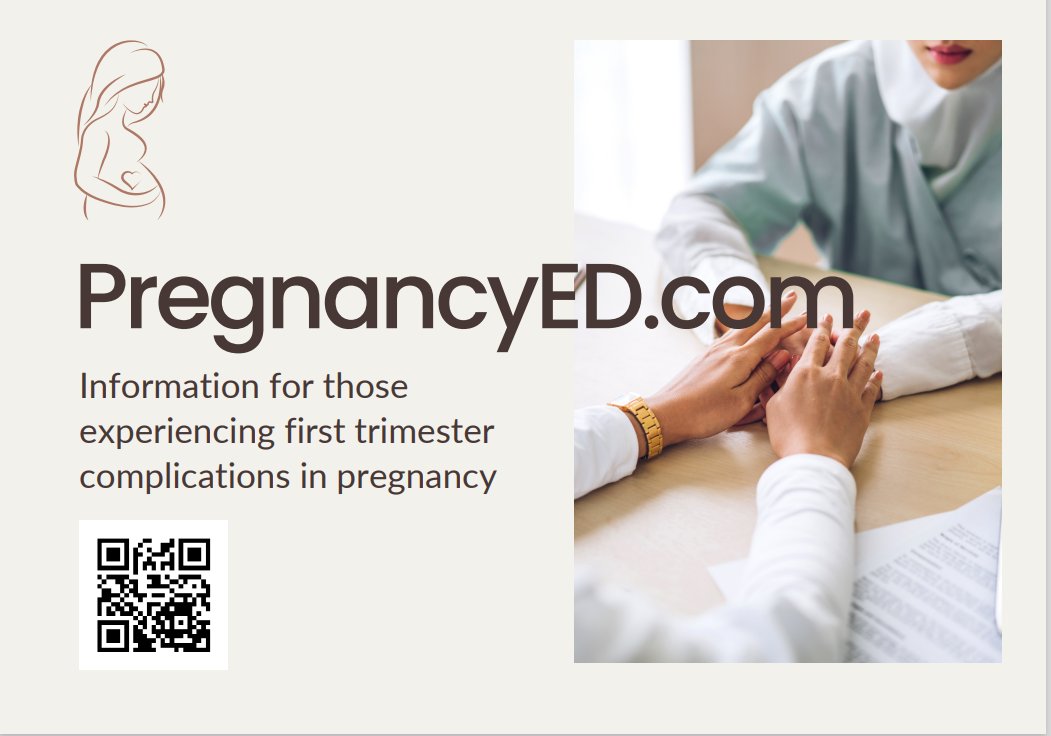 1 in 5 pregnancies end in miscarriage. Most occur in 1st trimester.

4 in 5 patients with early loss seek care in Canadian EDs.

Developed by patients &amp; care providers, pregnancyed.com is a free education resource to support patients with symptoms of early pregnancy loss.
