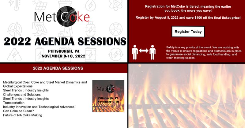IPCoke's tweet photo. #Metcoke World Summit 2022 has an impressive history of providing an exceptional conference experience for the #coke, #coal, and #steel industries for over 20 years.
 
Register by August 5, 2022 and save! https://t.co/oZXl3hbMQR

#Metallurgical #metcoal #metcokeindustry #mining https://t.co/sOCUYIc9FJ