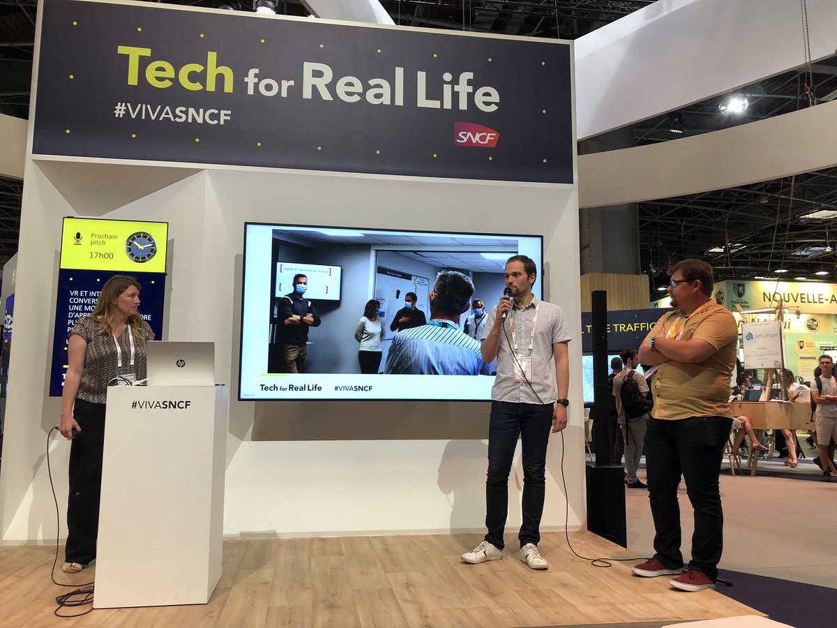 CorinneTalotte's tweet photo. Take the Power, notre programme qui permet à tous nos agents de développer les applications utiles pour leurs métiers présenté aujourd’hui à #vivatech #VIVASNCF #TER @SNCF_Digital merci à Anais Lejeune, Julien Delorme et Florent Boulet https://t.co/kyxyJJxesh