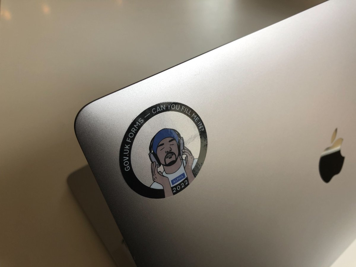 GDSTeam's tweet photo. "Fill Me In" by Craig David felt like an apt anthem for the @GOVUK Forms team working on making online forms more accessible and easier to use.
So after completing the alpha phase for the upcoming service, it was only right he made it onto the team's mission patch! #ThisIsGDS https://t.co/7D77FOo5ib