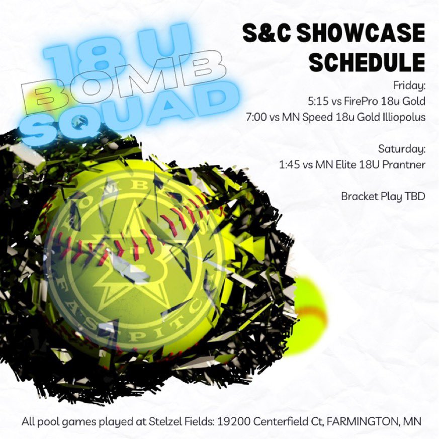 Super excited to compete with my team this weekend at the S&amp;C Showcase Tournament! #skolbombers <a href="/MnBombers/">Minnesota Bombers</a>