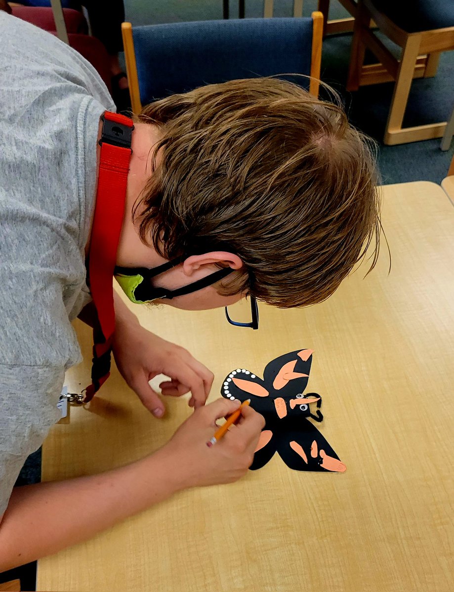 Life Skills visited the library this morning for a lesson with teacher-librarian Agar. We read about butterflies &amp; made a cute craft! 🦋 🦋 

<a href="/KellyKlalonde/">Kelly Lalonde</a> <a href="/mrsashleyhilli1/">ahillier</a> <a href="/bmillsap8/">Brent Millsap</a>
