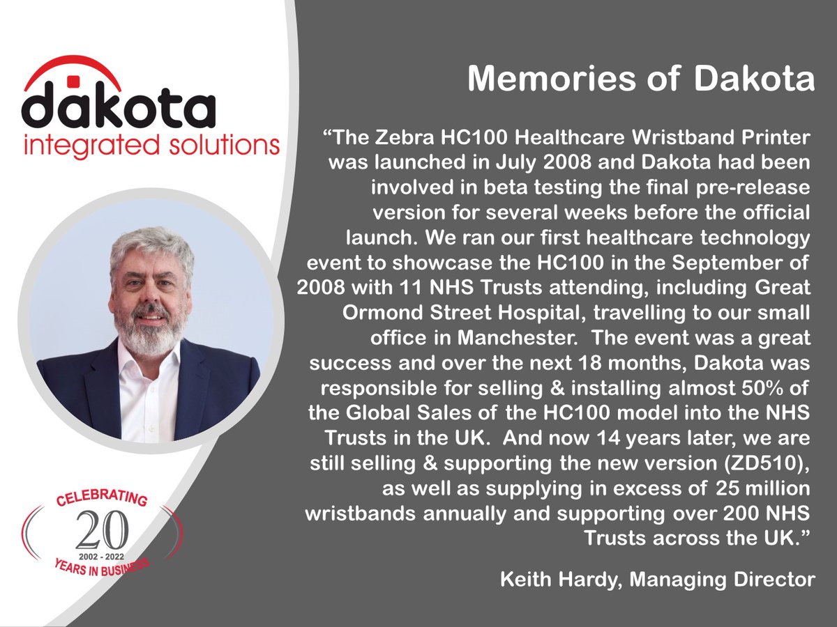 On 21st June we will be celebrating Dakota's 20th Anniversary! Over the course of this week, we have been posting a series of 'Dakota Memories' from various members of staff, most of whom have been with the company since it was formed in 2002. linkedin.com/feed/update/ur…