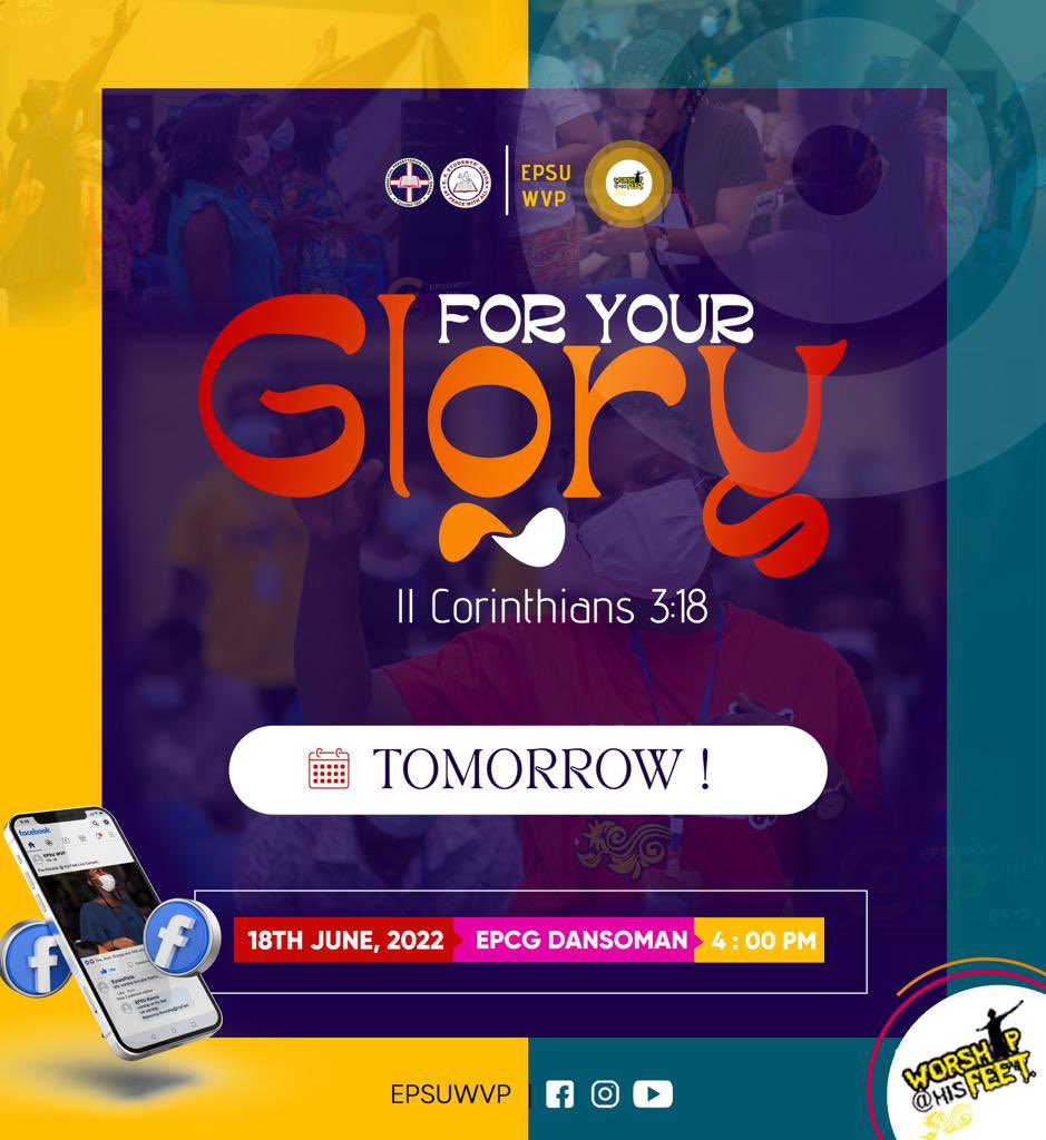epsuwvp's tweet photo. ✨WAHF’22_FOR_YOUR_GLORY✨
Beloved! Join us tomorrow for an atmosphere of Worship led by the Holy Spirit through vessels of service to yielding liberation, empowerment and above all GLORY TO GOD.🕊
#EPSUWestVee #EPSUWVP
#WAHF
#ForYourGlory
#WAHF22 https://t.co/x7vidoYCDK