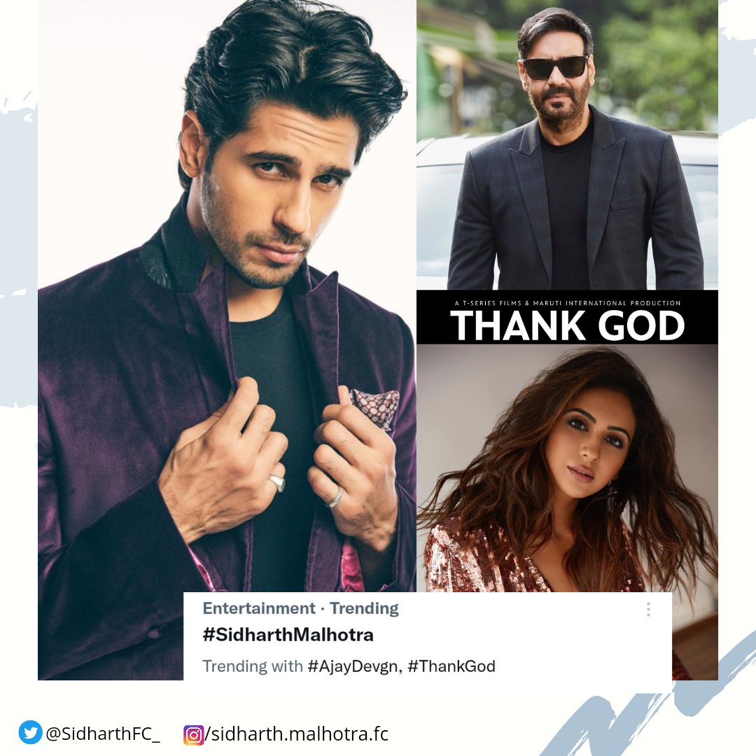 prernarathi9's tweet photo. #SidharthMalhotra finally 😍 two good news in one day ....#THANKGOD Amazing❤❤❤🤩🤩 #KiaraAdvani #RakulPreetSingh #AjayDevgn #ThankGod https://t.co/VgoWc6UYYG