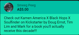 SmeegPeeg's tweet photo. Hey #comicsgate @EthanVanSciver stole my $5 can you believe this shit?

@MarkBrooksArt @PanSoychild @TheVikkiVerse @douglasernst @POTUSThump @thomasroiloup @DA_whispers @DarthLunga @WiggleRage @RetroBoy1983 @POTUS @RekietaLaw @YellowFlashGuy @ALDIAustralia @MindOfMicahC @FBI https://t.co/usiCAxXHmu