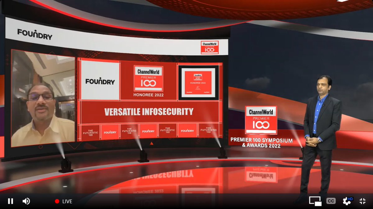 ChannelWorldin's tweet photo. #Congratulations 👏 to all 40 winners of the last Set  of #Futuristic100 Awards presented by @yogsyogi1 @FoundryIDG at #Premier100 #premier100Awards #Live 
With that #premier100  #premier100Awards 13th edition comes to an end. #StayTuned for #CSO100 happening next month! https://t.co/M0BTqaTptT