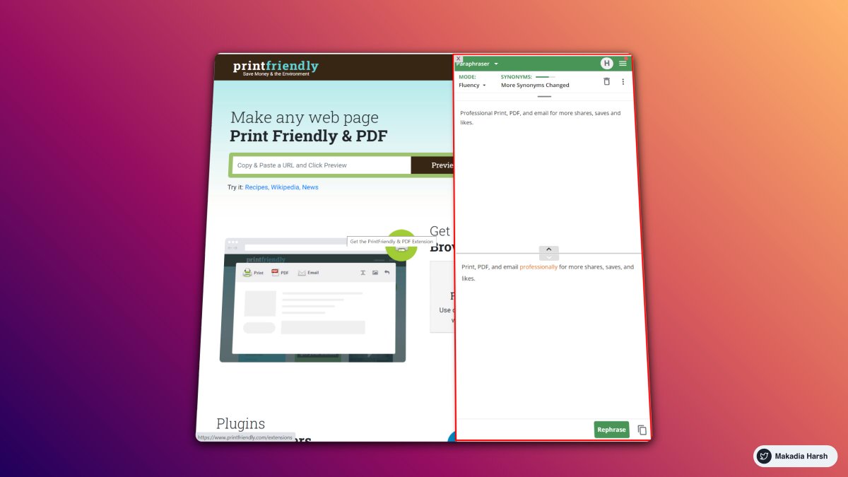 MakadiaHarsh's tweet image. 6. Quillbot 

QuillBot&apos;s paraphrasing tool helps millions of people rewrite and enhance any sentence, paragraph, or article using state-of-the-art AI.

🔗 quillbot.com
