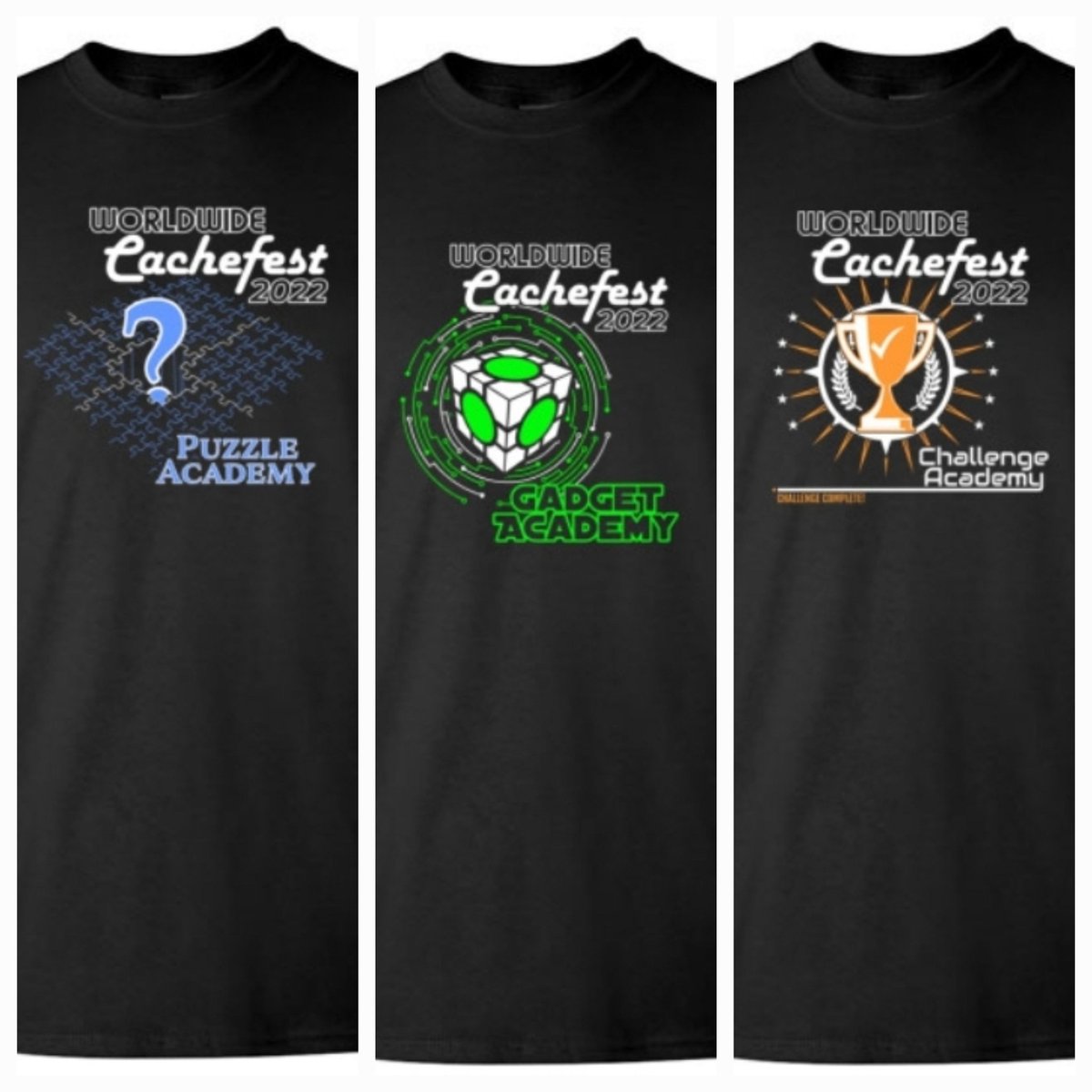 The Challenge Academy shirts are ready for preorder. You can preorder them and pick them up at CacheFest. Use the code "WWCF PICKUP" at the check out. These are only available for a limited time, so get yours while they last. #cachefest2022 

artedcrafted.com/collections/al…