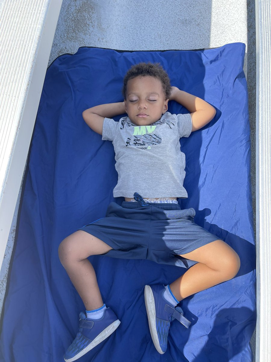 CoachRCThompson's tweet photo. When you can sleep anywhere including the bleachers, you might be a coach’s kid. #coachskid #summertrack #waitingformytime https://t.co/hPajtp4JR0