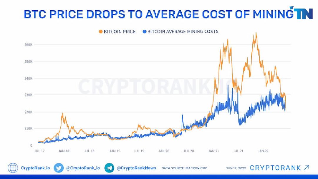 Cryptoradarxyz's tweet photo. Bitcoin mining becomes unprofitable as BTC continues to plunge.

Data by CryptoRank show that over the months, BTC mining has become less profitable as Bitcoin struggles to maintain support above the critical $20,000 level.
#btc #Bitcoin #NFTs #nft #Metaverse #Binance https://t.co/KKY7PTcE1N