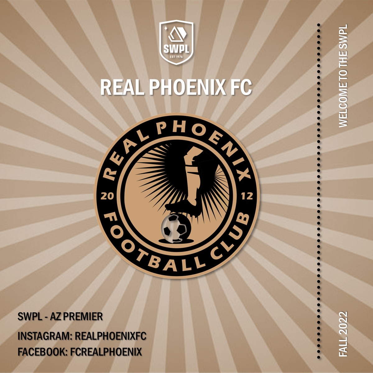 Back on the scene in central AZ,  welcome Real Phoenix FC to SWPL Arizona Premier for the 2022/2023 season!

"The timing is perfect for Real Phoenix FC to make its way back into the ⚽️ landscape." - Club President Rosario Lopez