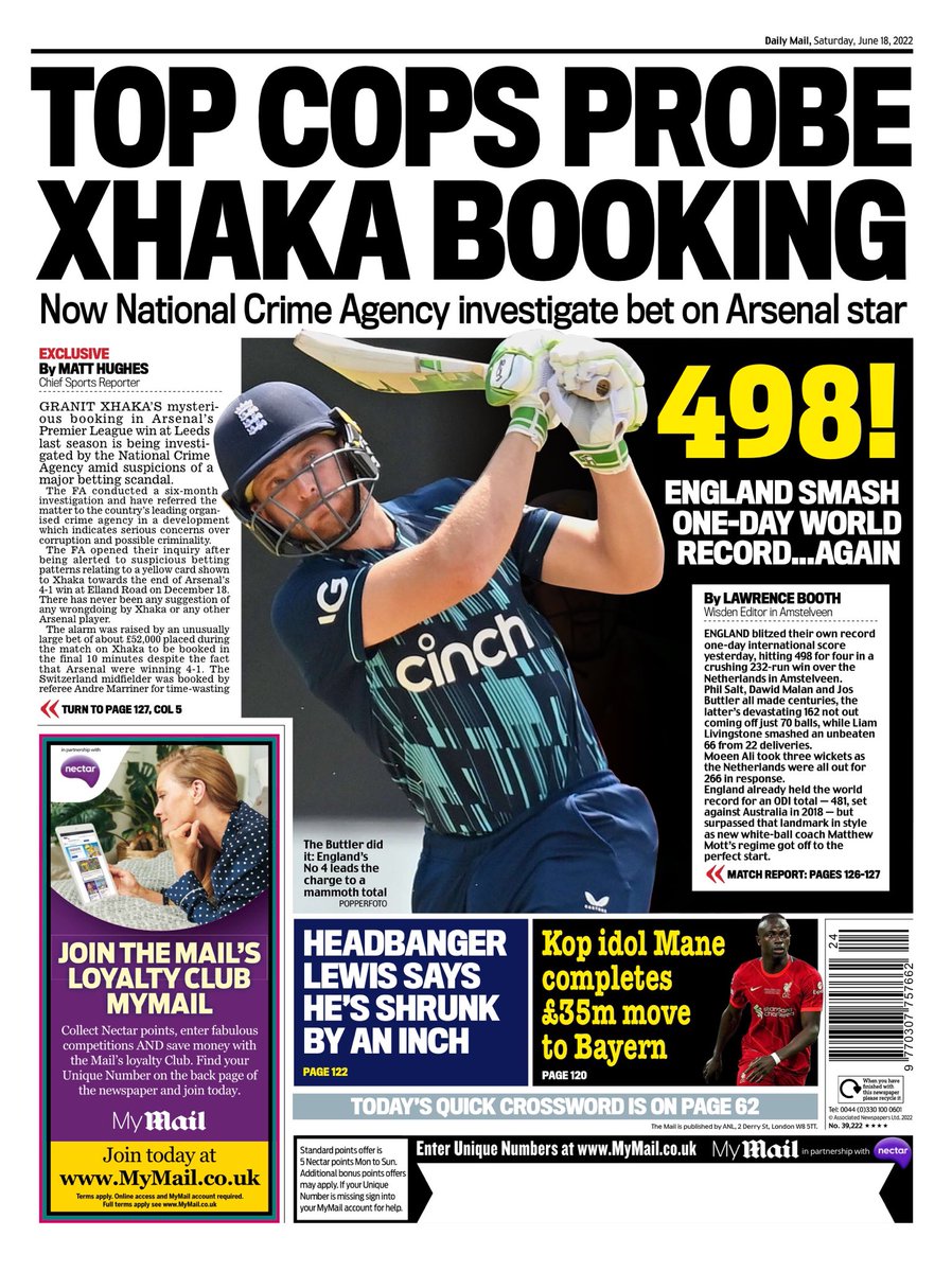 AFCVegan on Twitter "RT BBCHelena Saturday’s Daily Mail sport tomorrowspaperstoday"