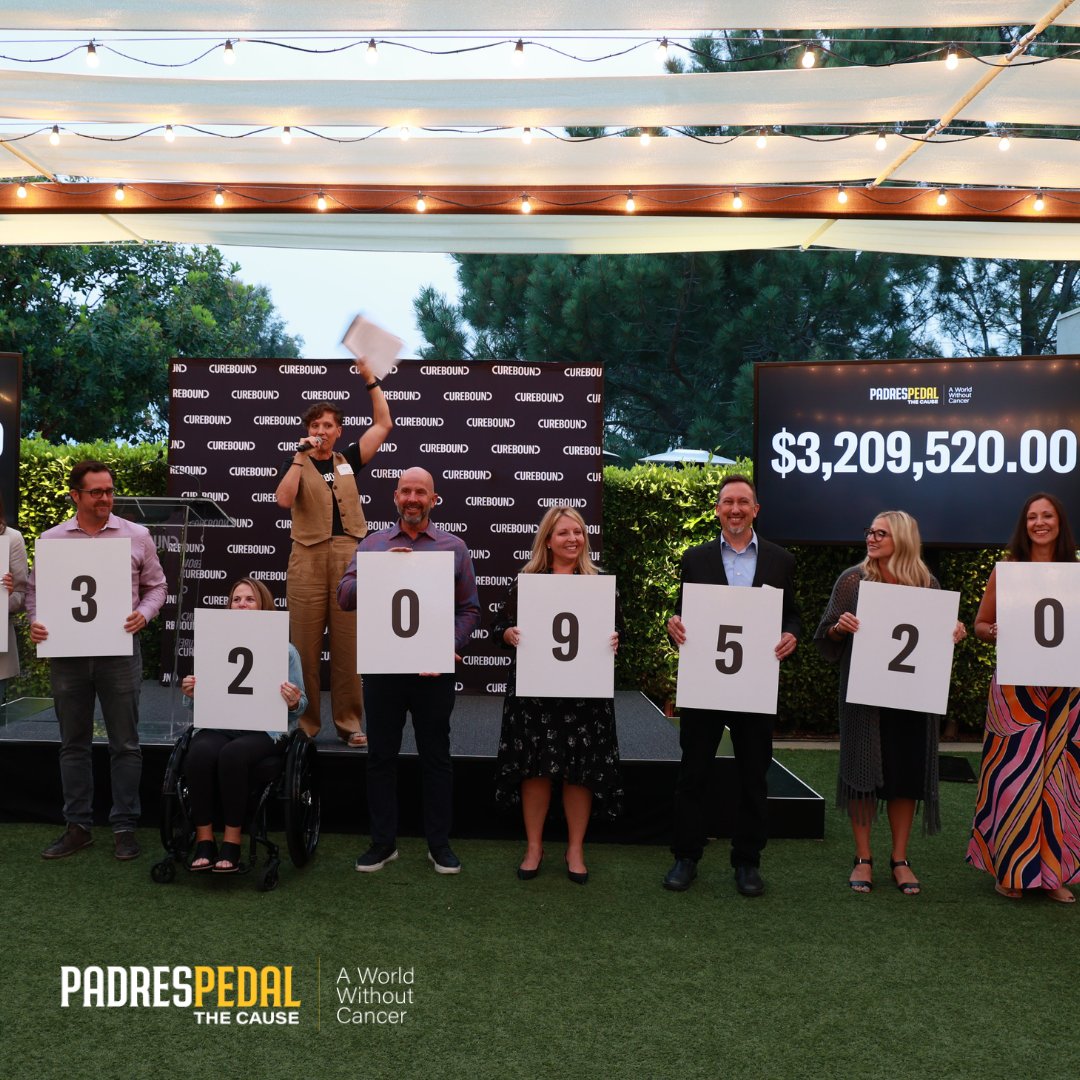 Curebound_OFCL's tweet photo. $3,209,520.00! Congratulations to the entire Padres Pedal the Cause community for an incredible year of fundraising and the highest amount raised to date!
#curebound #worldwithoutcancer https://t.co/9LFDKOhgWF