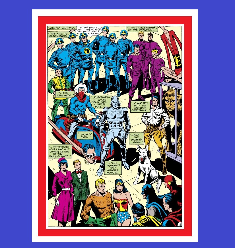 HeroesUnited_4's tweet photo. #JusticeLeagueOfAmerica #144 (July 1977)-story of 1959 #JLA team adventure battling White Martians with #ChallengersOfTheUnknown, #Blackhawks, #Batman, #Superman, #MartianManhunter, #WonderWoman, #Flash, #RoyRaymond, #Aquaman, #Robotman, #Vigilante, #PlasticMan,#Congorilla (3of4) https://t.co/Z1jMn2nzMb