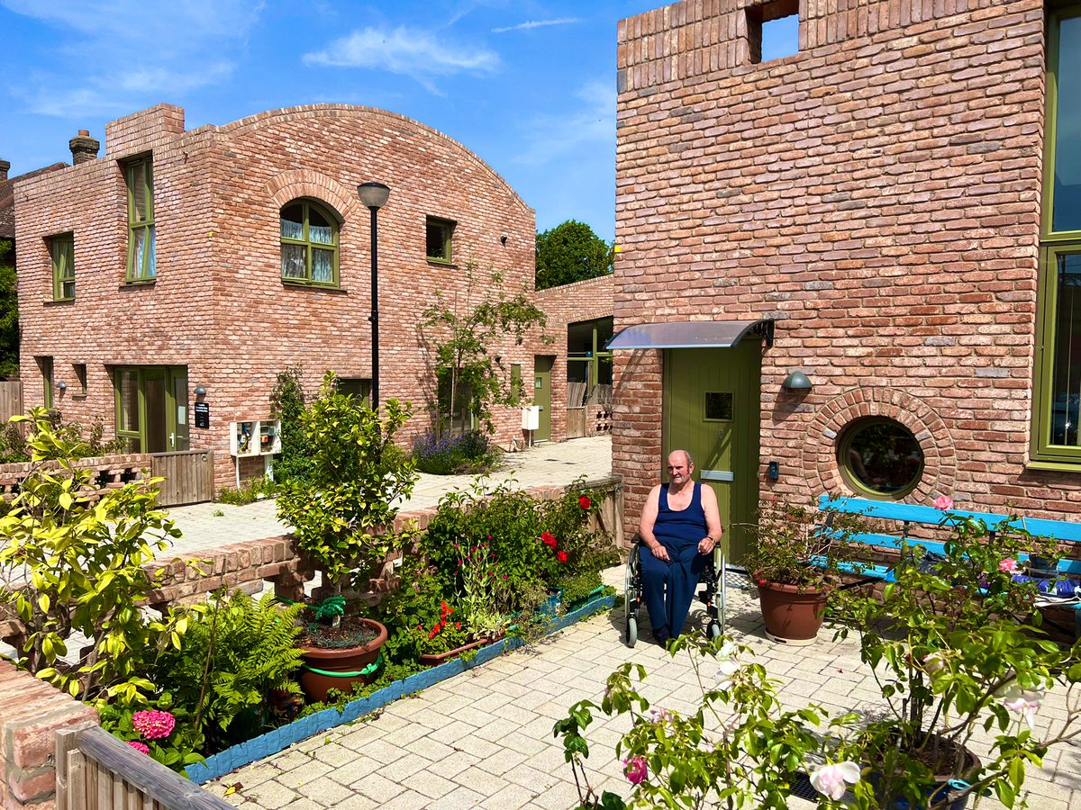 i met Frederick today at the housing scheme we designed recently for older people in south london .blimey  what a lovely front garden he’s made.