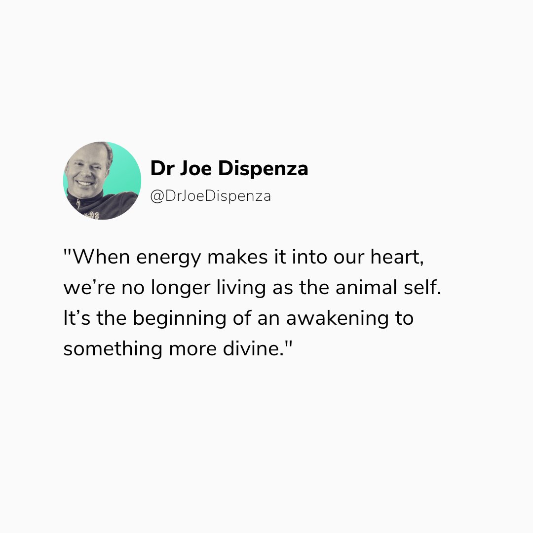 DrJoeDispenza's tweet image. When energy makes it into our heart, we’re no longer living as the animal self. It’s the beginning of an awakening to something more divine. We become more creative. And we see possibilities we couldn’t see from those other levels of mind.

Learn more – hubs.la/Q01dXNxH0