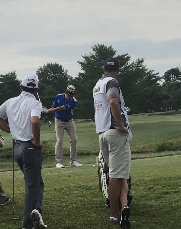 .<a href="/Joel_Dahmen/">Joel Dahmen</a> once played a <a href="/KornFerryTour/">Korn Ferry Tour</a> round in a <a href="/WaffleHouse/">Waffle House</a> hat (circa 2017)

He currently holds the solo lead <a href="/usopengolf/">U.S. Open</a>.