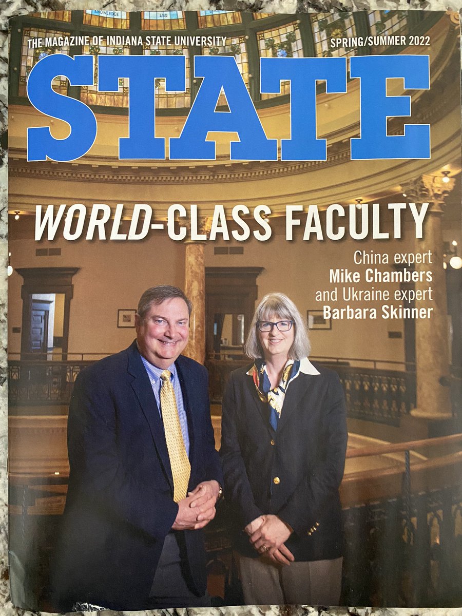 Ajent20's tweet photo. I love seeing my former professor and Political Science advisor Dr. Chambers on the State Magazine!!! 💙🤍@indianastate #MarchOn #IndState #MoreToBlue https://t.co/rUSEXzA3Js