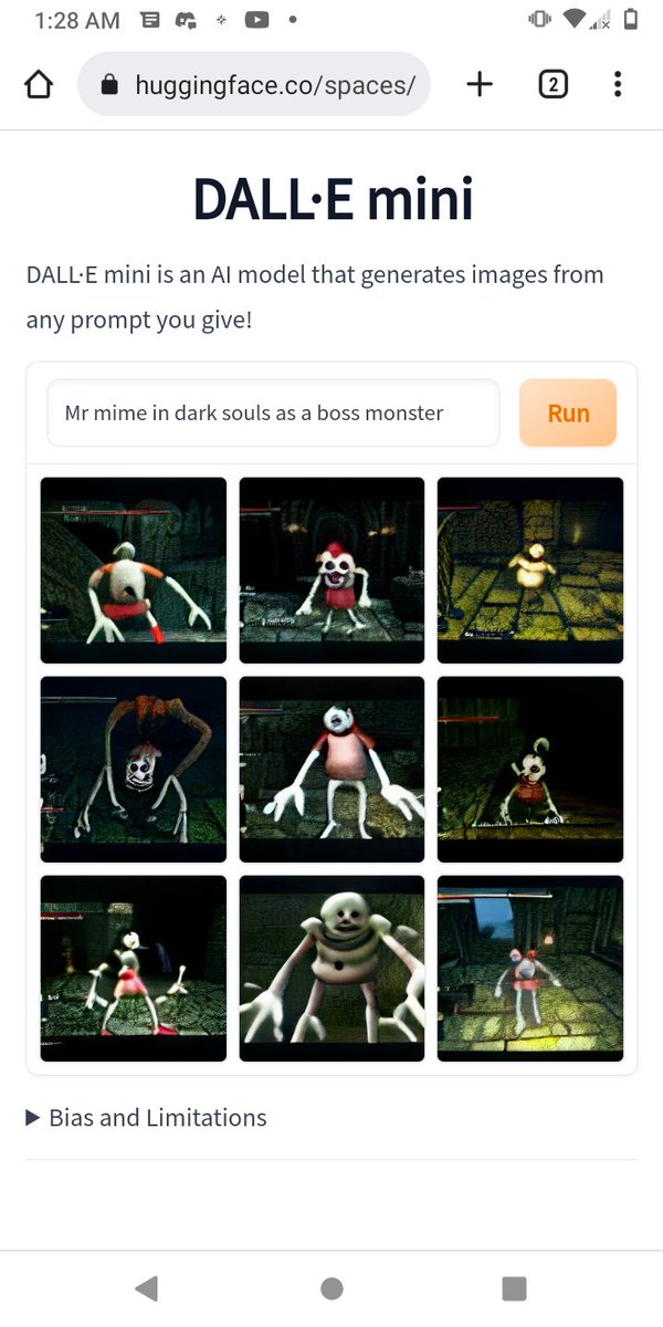 GhoulCell's tweet image. P.2 the unlabelled ones are "batman on RuPaul's drag race wearing a a black couture gown" or something like that
#dallemini