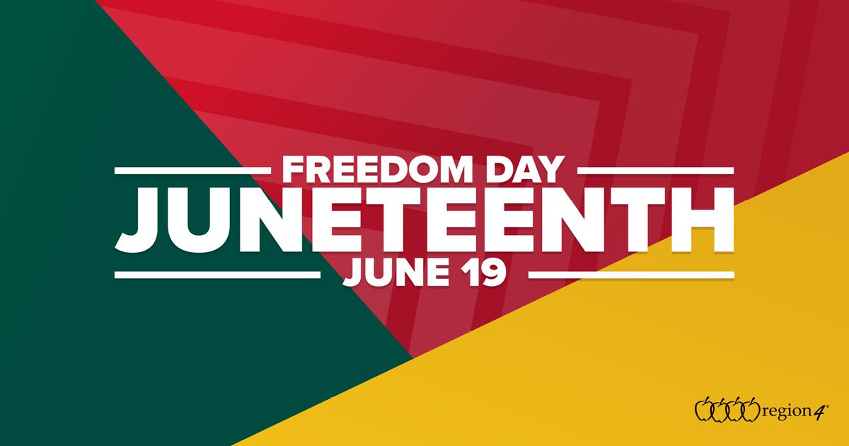 Region4ESC's tweet photo. On June 19, 1865, Union soldiers arrived in Galveston, TX and informed African Americans living in Texas that slavery had been abolished by the Emancipation Proclamation.

#Juneteenth is a celebration of freedom and we are #R4Proud to acknowledge the importance of this day. https://t.co/gpi5nNR4WR