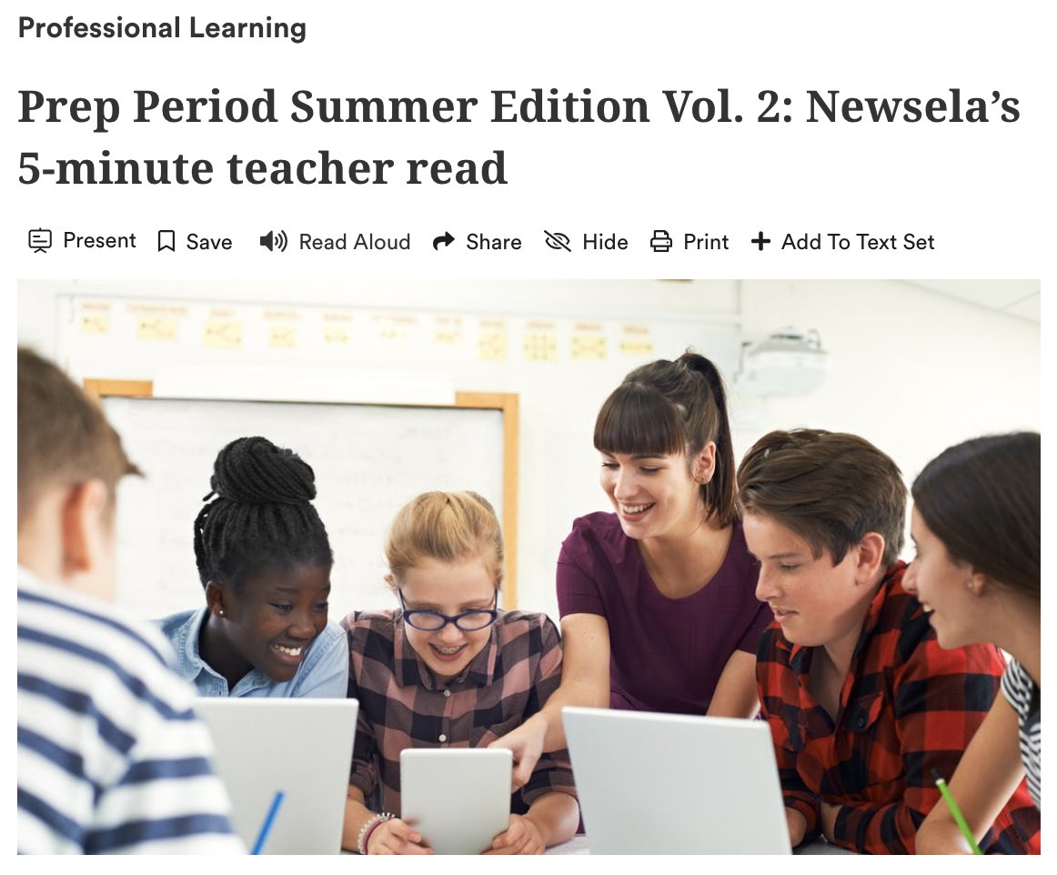 #SummerSchool #Teachers check out <a href="/cjbj9612/">Carla Neely</a>
Carla Neely's tips for you + your students in 
<a href="/Newsela/">Newsela</a>'s Summer Edition of #PrepPeriod, dropping every #Friday. In 5 minutes, you'll walk away with resources to use on #Monday! 👉 newsela.com/read/prep-peri…