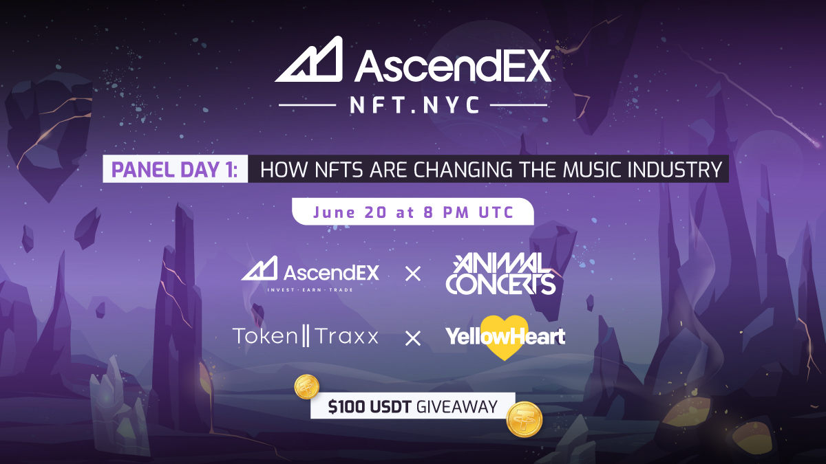 AscendEX_'s tweet photo. Day 1: Follow the steps below to enter to win 100 $USDT!
1⃣ Attend AscendEX Twitter Space on 6/20 at 8 PM UTC
2⃣ Follow @_AscendEX @YellowHeartNFT @TokenTraxx @animalconcerts
3⃣ Like + RT this post
4⃣ Fill out the form https://t.co/H9S9FLm8cx https://t.co/JKxulBbpkD