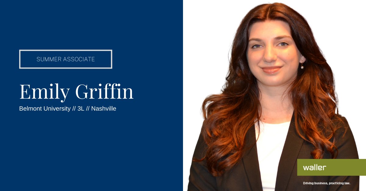 WallerLansden's tweet photo. Meet one of our summer associates, Emily Griffin! Emily is a rising 3L at Belmont University. She is originally from Maryville, TN, and is interested in doing work in labor and employment after graduation.
#WelcomeToWaller #WallerSummer22 https://t.co/4Ut5OtTAUU