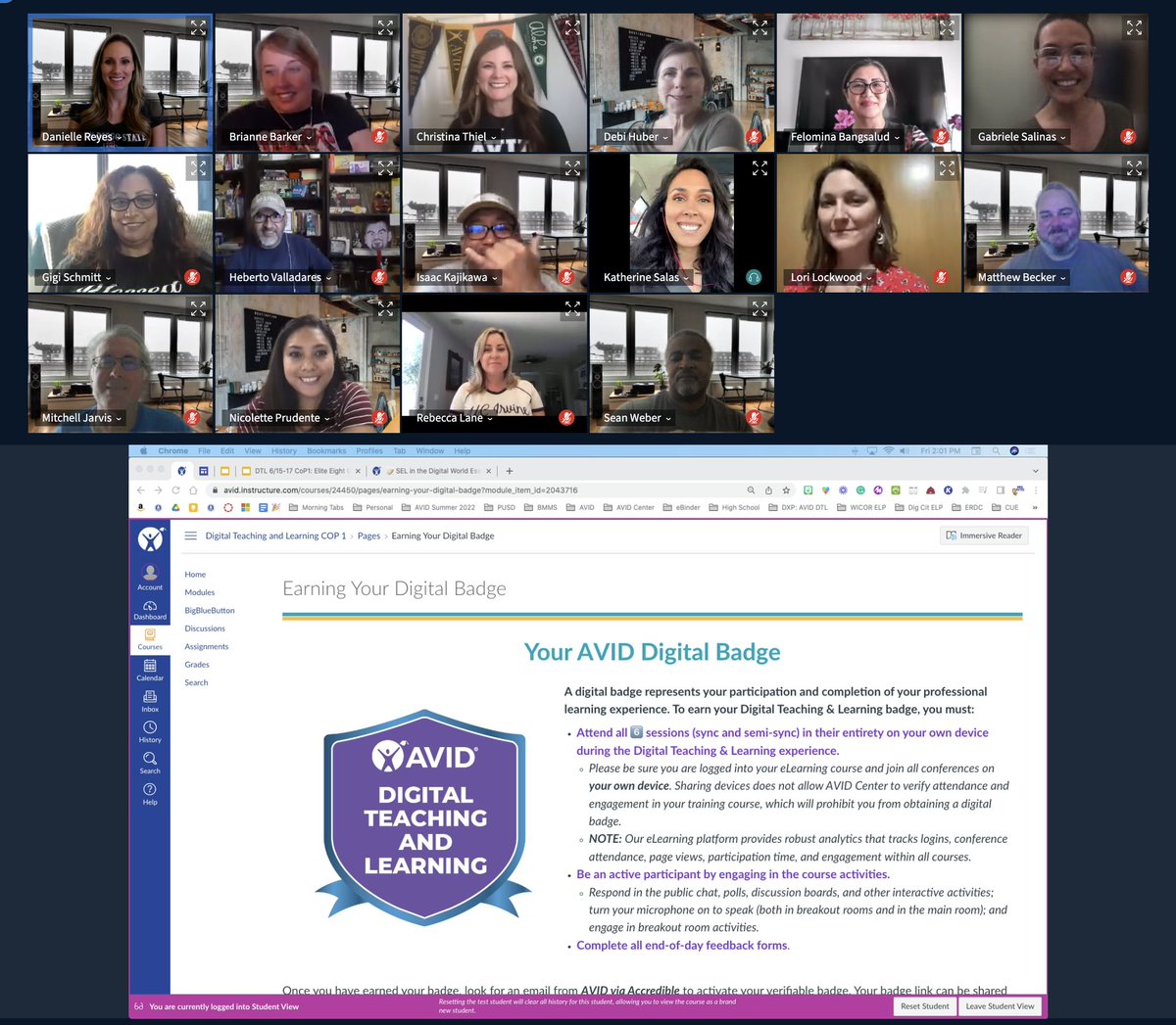 DReyesEdu's tweet photo. That is a wrap on #AVIDDigitalXP for this week! It has been a blast leading and learning with the incredible, inspiring @christyjthiel! We continue to be amazed by our @AVID4College educators. Way to Shine 🔦 #AVID4Possibility #AVIDFamily #AVIDCommunity https://t.co/9XDvqUmLGL