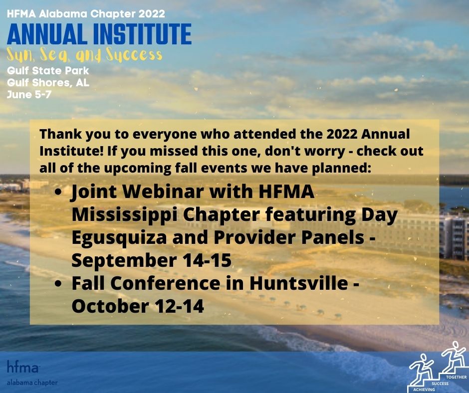 Thank you to all of our Annual Institute attendees! If you missed us at the beach, be sure to add these upcoming events to your calendar!