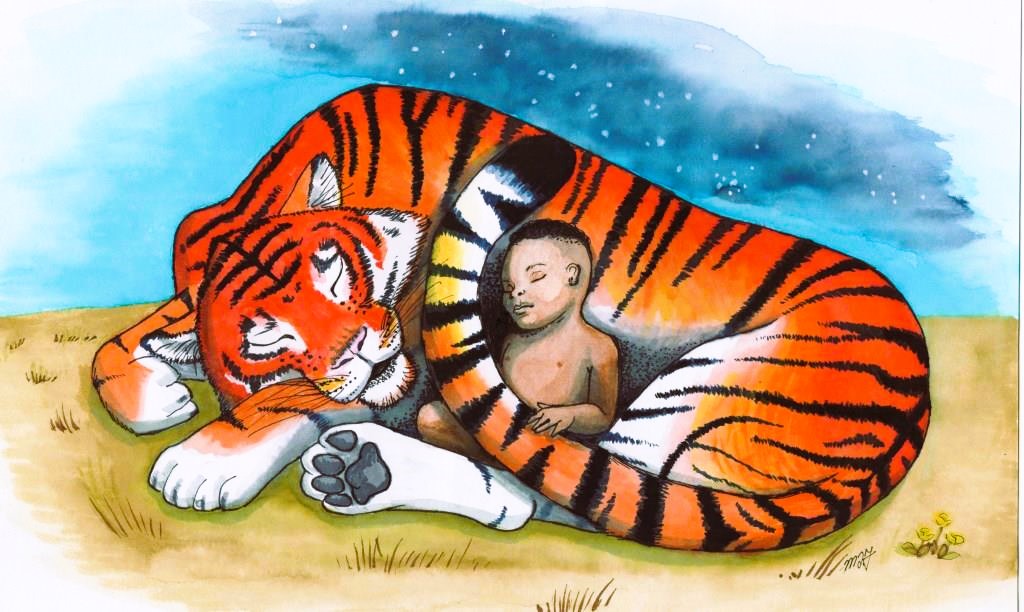 MJFahy2's tweet photo. Some #PortlandOrange &amp; #AliceBlue in this old #Watercolour of a boy and tiger.

#colour_collective #kidlitart #kidlit #ChildrensBooks #IllustrationArt #Illustration #PictureBooks #FairyTales https://t.co/yN3FxFce2B