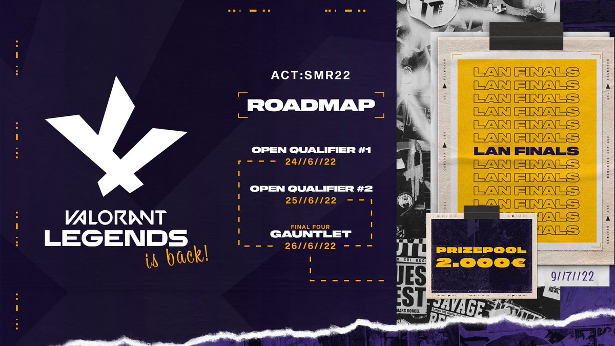 GUESS WHO’S BACK 😎
Το VALORANT LEGENDS επιστρέφει για το ACT:SMR22 με ανανεωμένο format και έπαθλο αξίας 2000€! 

👉🏻 Βρείτε περισσότερες πληροφορίες εδώ: gamerslounge.gr/to-valorant-le…
Open Qualifier #1: battlefy.com/gamers-lounge-…
Open Qualifier #2: battlefy.com/gamers-lounge-…