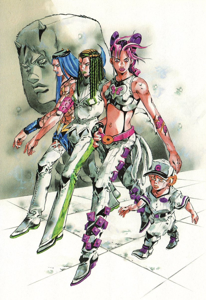 ByAraki's tweet photo. Stone Ocean, volume 15 cover, 2003. https://t.co/uo9UnBb8Ws