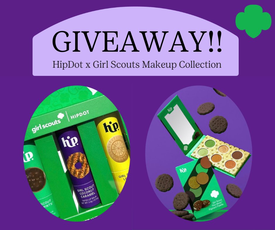 GS_Diamonds's tweet photo. 🌟GIRL SCOUT GIVEAWAY🌟
The HipDot x Girl Scouts Makeup Collection🤩 
Enter to win by participating in our Girl Scout photo scavenger hunt: Email NEW Girl Scout photos to online@girlscoutsdiamonds.org. See our Facebook for full details! https://t.co/c1g0xuBYZi