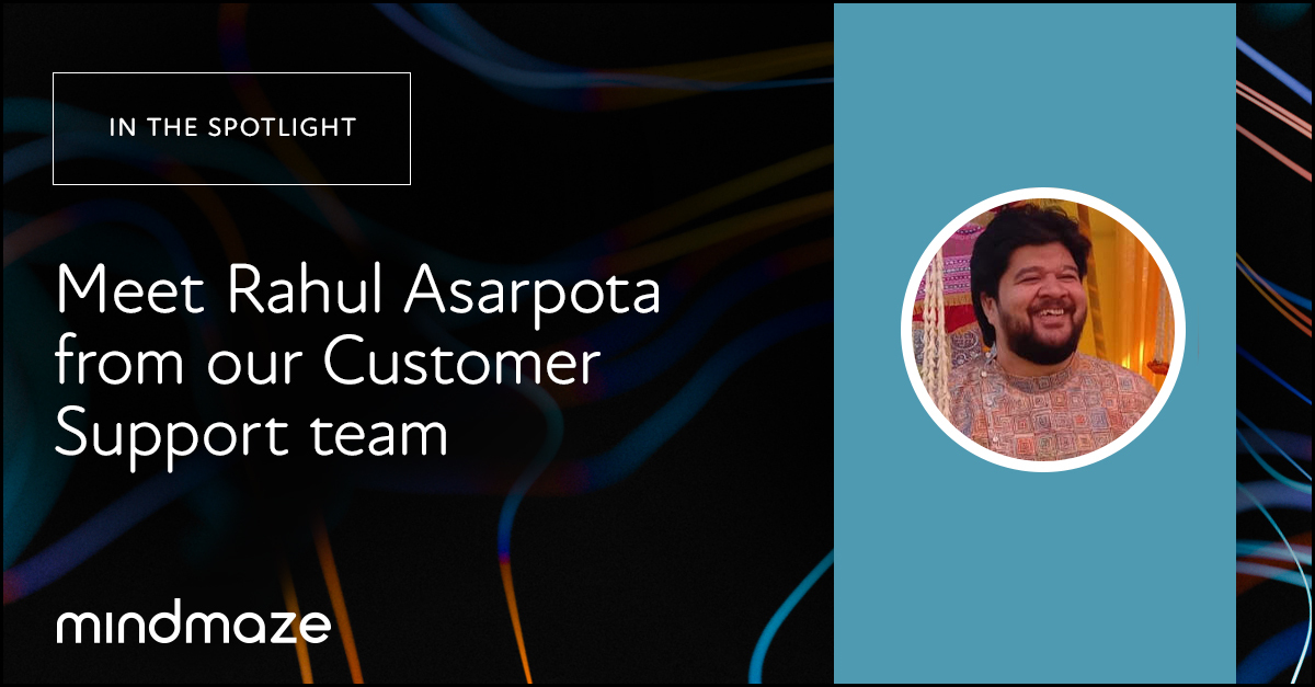 MindMazeTx's tweet photo. For our latest 'In the Spotlight' feature, we spoke to Rahul Asarpota, a key member of our customer support team. He told us about the role he plays in delivering MindMaze's customer-centric support services, and a little about what makes him tick. Read: https://t.co/0tjGrVoFn8 https://t.co/DSgE4qADmV
