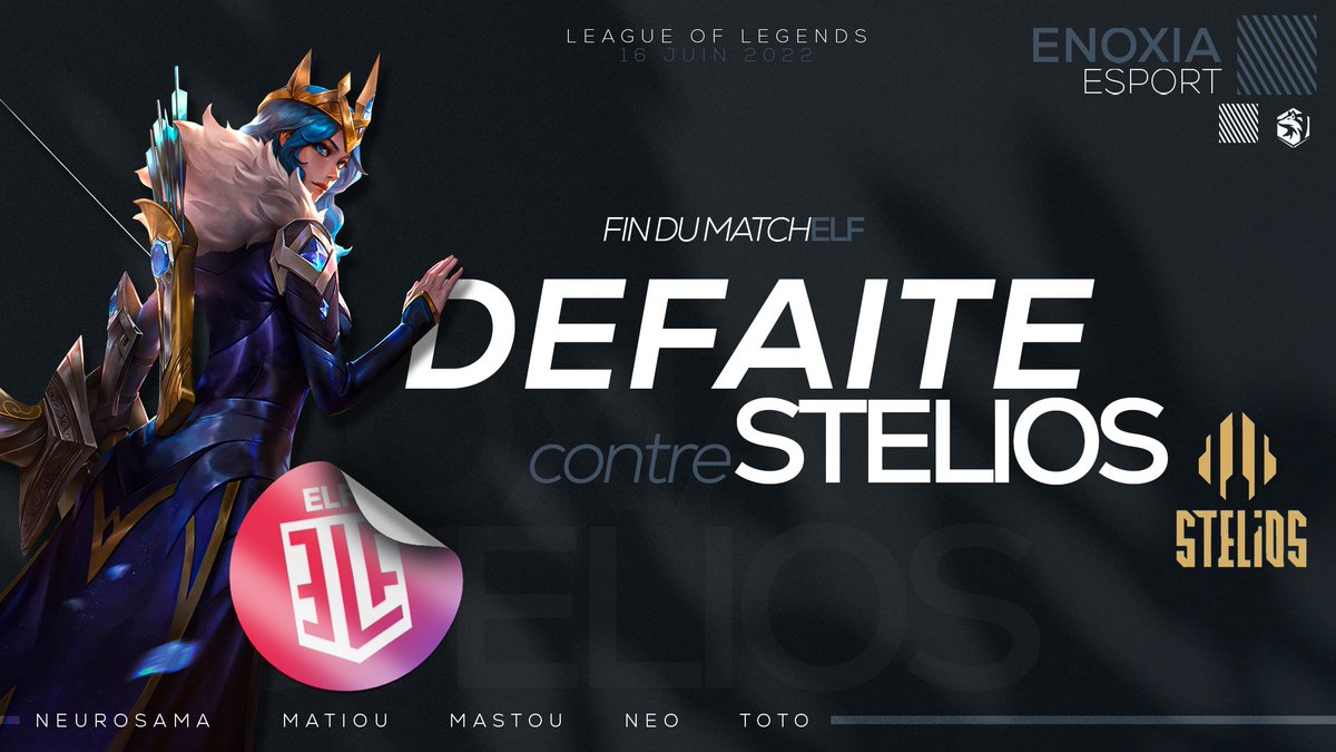 Malheureusement, nos renards se contenteront de regarder les étoiles de loin. 🌠

Nos joueurs se sont inclinés 2 à 0 face à <a href="/Stelios_Esports/">Stelios 💫</a> hier soir, gg wp 🤝

On lâche rien messieurs et on retourne à l'entrainement. 🥊

#EnoxiaWin🤍🖤