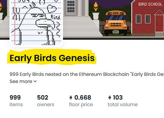 BennyWright9's tweet photo. Chis at Early Birds Genesis is building something @ebgnft.

Really good alpha info. Early calls on @LACOSTE &amp; Illuminati by @truth this week.  Both ripped after the calls. Massive wins. https://t.co/p47bnrrZft
