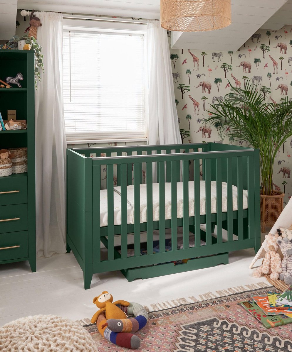 A nursery that has us green with envy  Make a statement in your nursery  with our Melfi forest green nursery furniture collection. :  https://t.co/gnTAEHF8XH