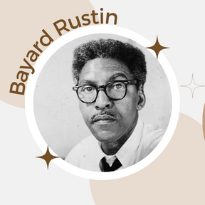 Bayard Rustin was an African American leader in social movements for civil rights, socialism, and gay rights. He was also a highly influential advisor to Dr. Martin Luther King Jr., but due his open sexuality during those times, he was forced to assist Dr. King from the shadows.