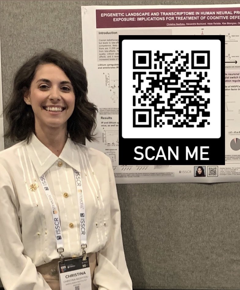 What an engaging poster session at #ISSCR2022! Wonderful to present my #phd work to peers and pioneers in the #stemcells field! Thanks <a href="/barncancerfond/">Barncancerfonden</a> and <a href="/Cancerfonden/">Cancerfonden</a> for the grants to attend this year’s <a href="/ISSCR/">ISSCR</a>! Scan the code to see our work at <a href="/karolinskainst/">Karolinska Institutet</a>!  <a href="/VectorBuilder/">VectorBuilder</a>