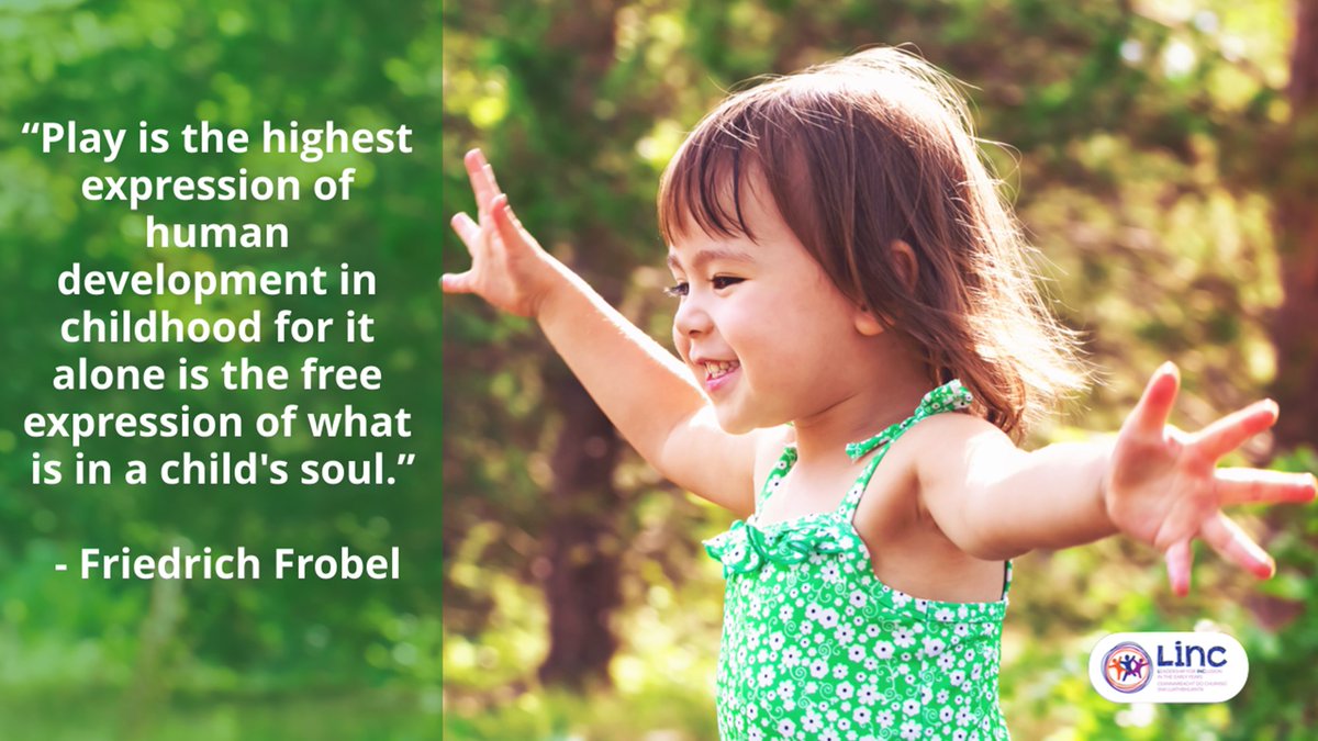 LINC_programme's tweet photo. “Play is the highest expression of human development in childhood for it alone is the free expression of what is in a child's soul.” - Friedrich Frobel
#play #earlyyears #frobel https://t.co/UfWcMCW9xi