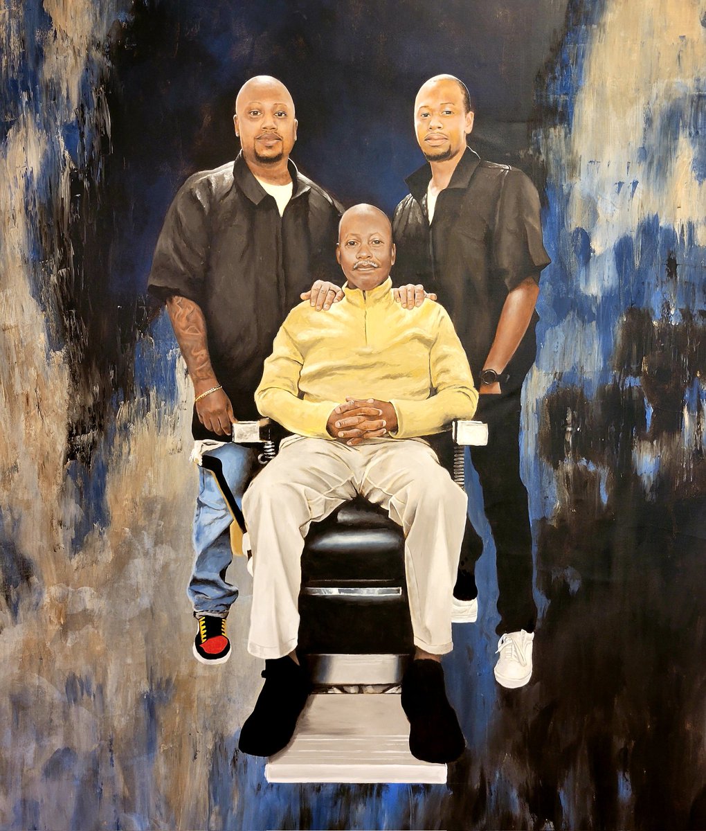 New painting. Roughly 7' x 4' wide for my local barber shop. Family owned business started by the father who handed it to his 2 sons when he retired.
"When you go into your barber shop, you will wait for the man who gives you a little better shave and a little trimmer hair-cut."
