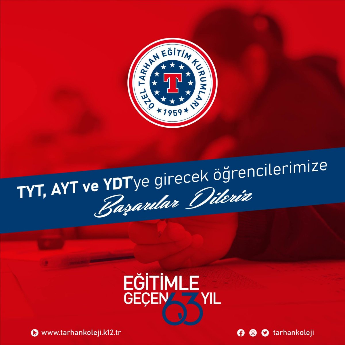 tarhankoleji's tweet image. TYT, AYT ve YDT&apos;ye Girecek Olan Öğrencilerimize Başarılar Dileriz

#tarhankoleji #tarhandabugün #eğitimlegeçen63yıl #tyt #ayt #ydt