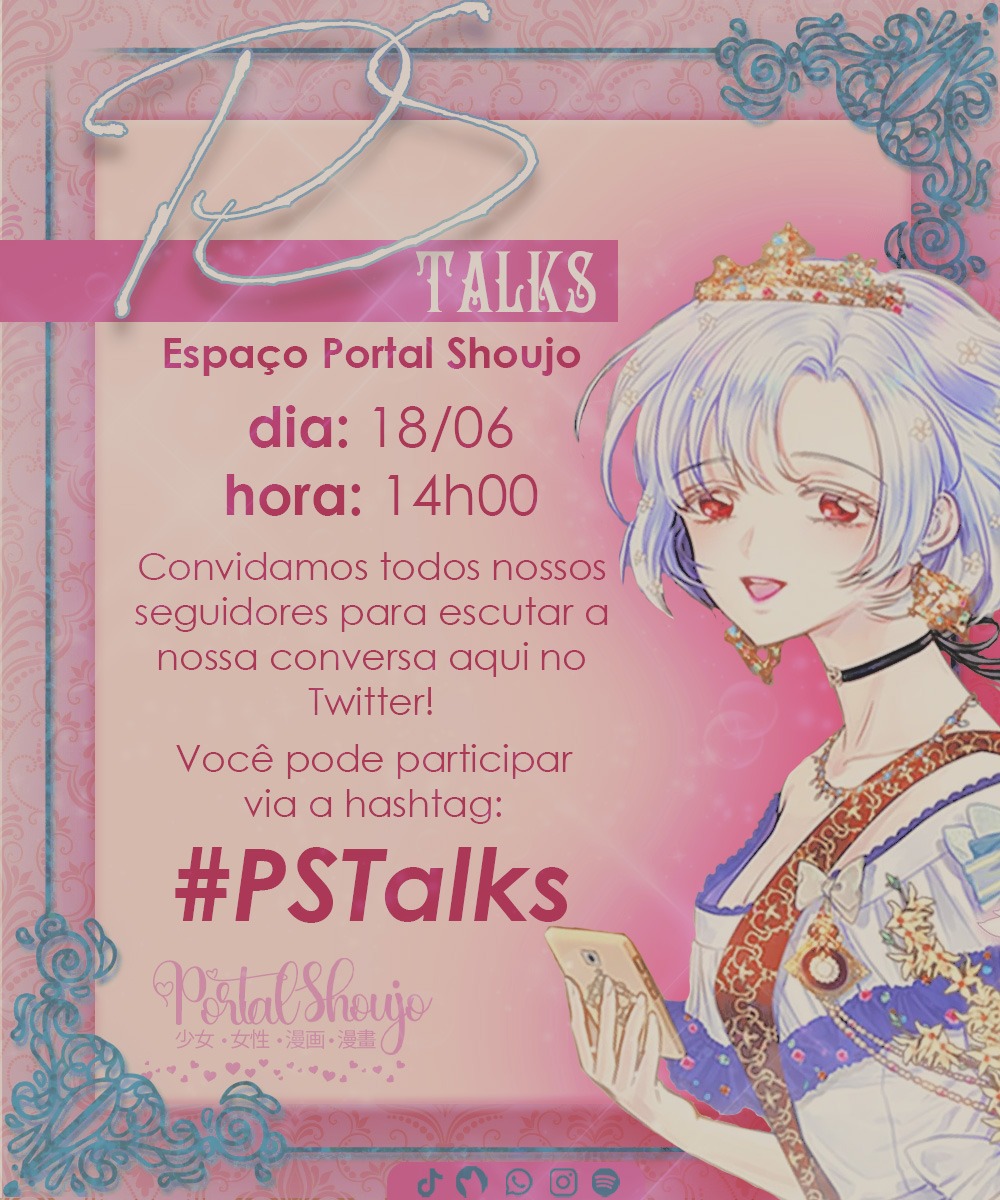 PortalShoujo's tweet photo. 🚨 || No dia 18/06 (sábado) às 14hrs iremos realizar um espaço no Twitter para conversar sobre as obras licenciadas da @editoranewpop e também respondendo as perguntas de vocês pela hastag #PSTalks!
~ cayena https://t.co/KrFIXSNkiu