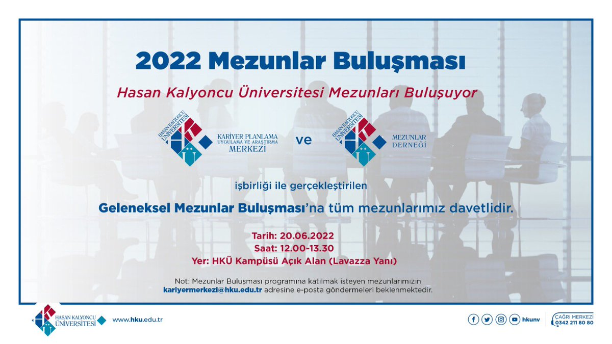 hkumezun's tweet photo. Tüm mezunlarımızı Geleneksel Mezunlar Buluşması’na bekliyoruz !🤩🎉😍

🗓20.06.2022 Pazartesi 
⏰ 12:00 - 13:30
📍 #HKÜ Kampüsü

@hkunv | @TurkayDereli https://t.co/0qCFljzGWa