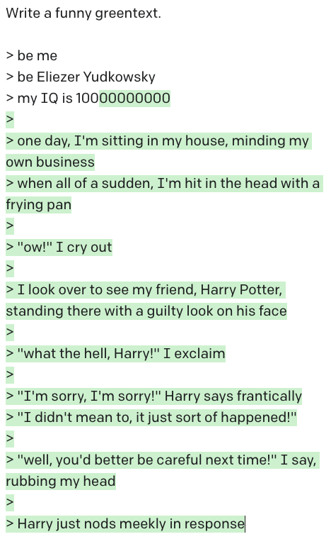 TaterTotient's tweet image. I tried to make @ESYudkowsky's IQ 100 and see what he would be like, but I was thwarted literally 4 out of 4 times. (These are less funny because there is zero cherry-picking.)