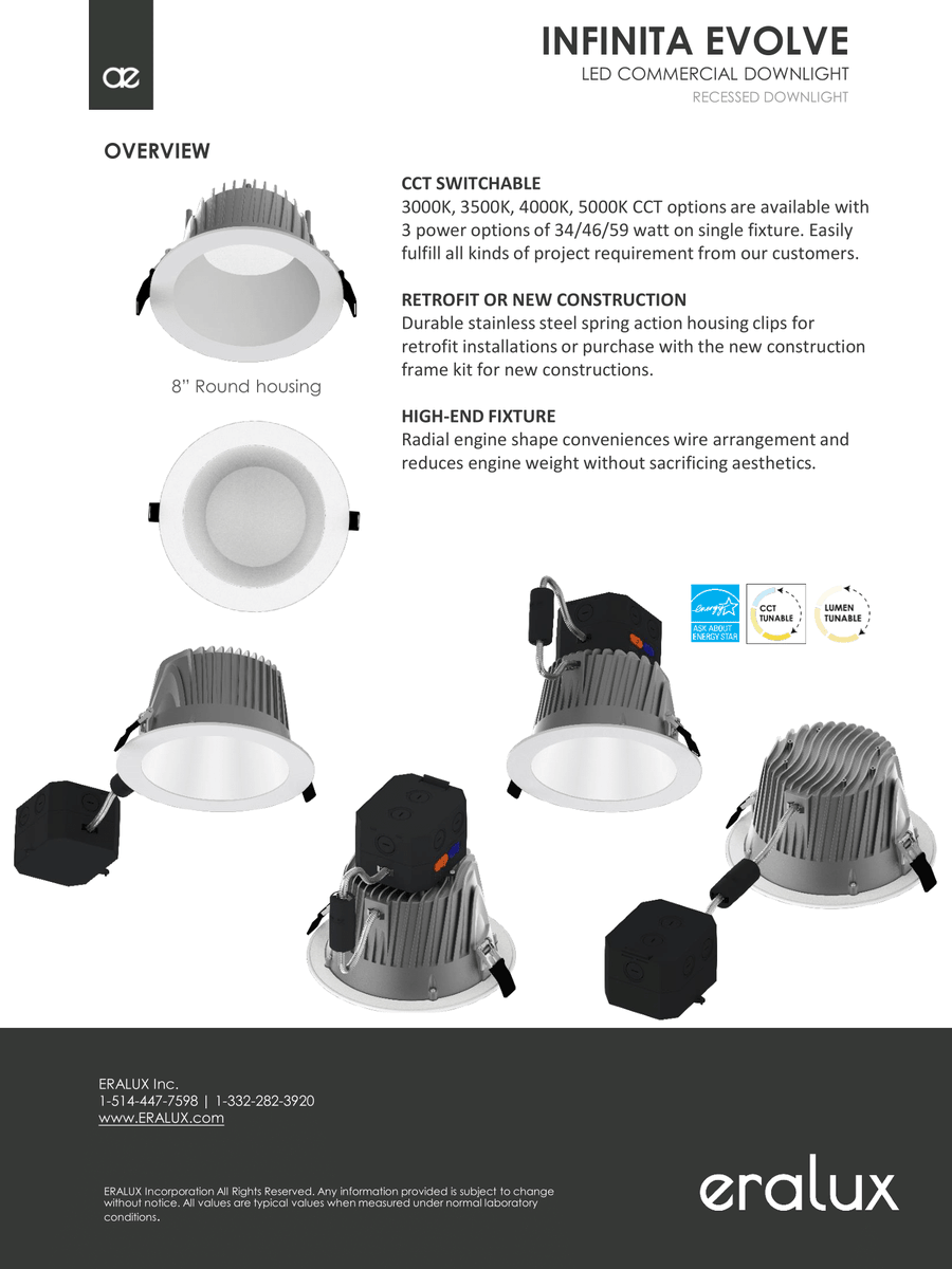 eralux_inc's tweet photo. NEW PRODUCT ADDITION! 8" INFINITA is in stock now at #ERALUX. CCT switchable, dimmer compatible, and next day shipping available! A perfect fit to the already existing 4" INFINITA fixture. #newrelease #fastship #ERALUX #downlight #INFINITA https://t.co/b5YyPAG4Gj