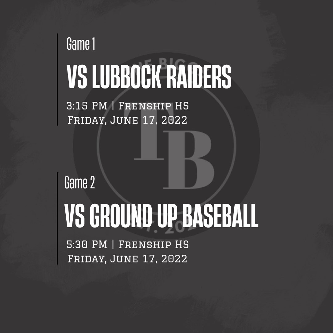 TheBiggs__'s tweet photo. Two for one ⚾️💥

⚾️ vs Lubbock Raiders
⏰ 3:15 PM
📍 Frenship HS https://t.co/WPITE0cf3a