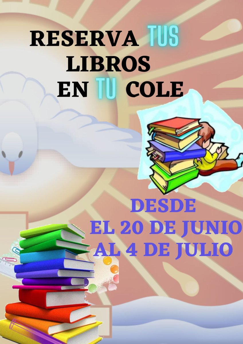No te olvides de reservar los libros y uniformes para el próximo curso 🤓
Consulta la información y descárgate los formularios en la web del colegio.
colegioespiritusanto.edu.es/n-venta-de-lib…