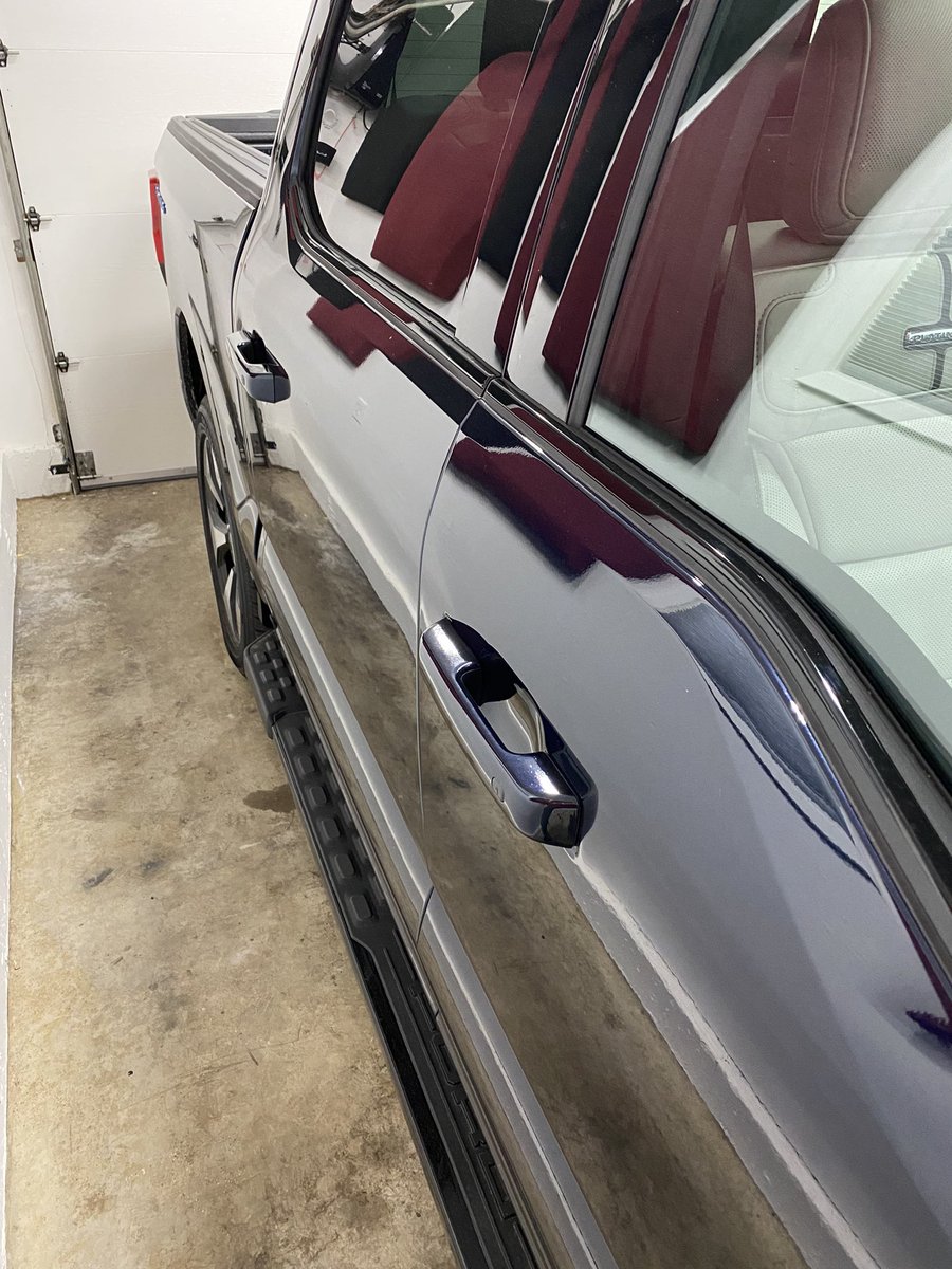 jasonfenske13's tweet photo. I feel like Ford Lightning owners are missing out on the full EV experience, because the won’t have to explain to every new passenger how to open the doors. https://t.co/0jbldLw3QE